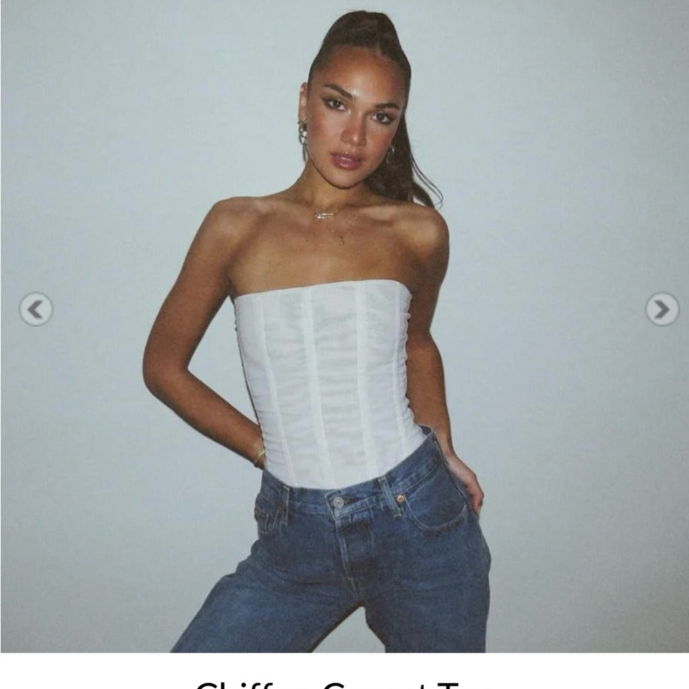 White Strapless Corset Top